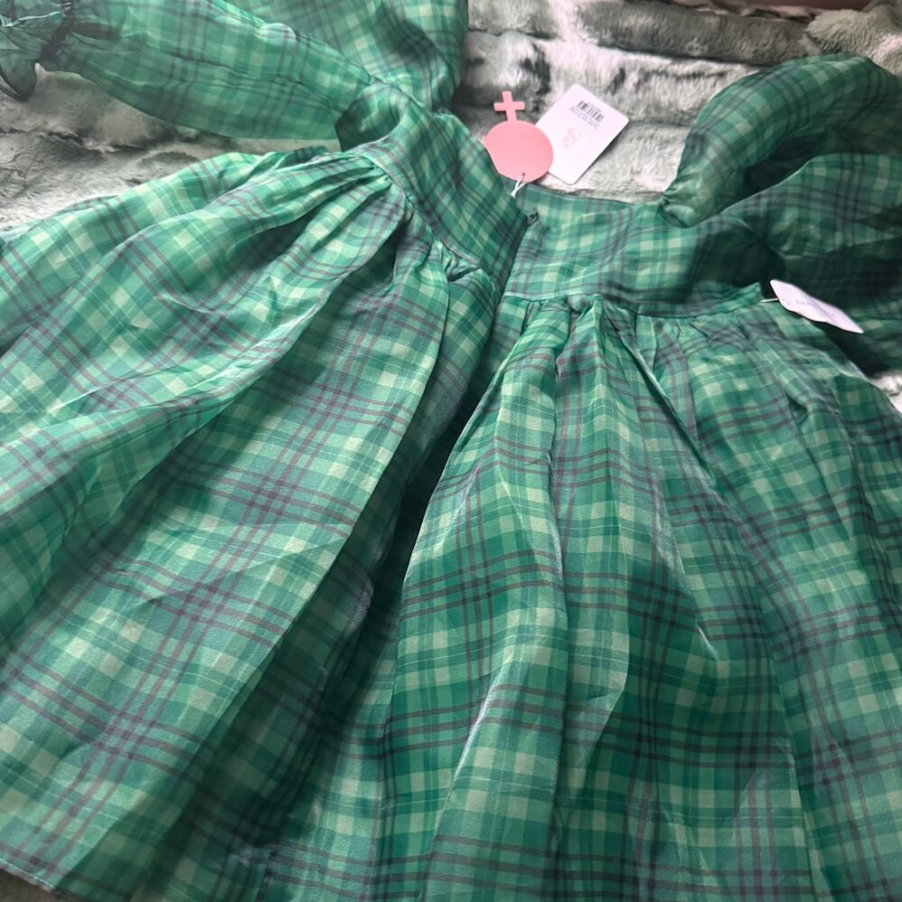 NWT Selkie The Beth Plaid Puff Dress size M - Picture 3 of 7